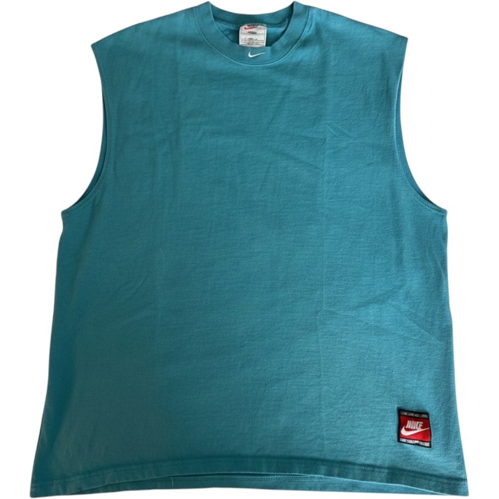 NIKE | Sleeveless Shirt Mens L Teal Vintage 90s Made in USA Team Sports Tank Top